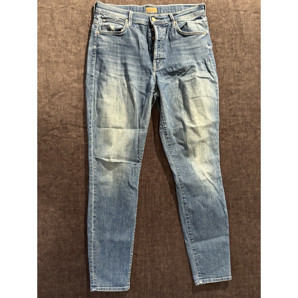 Mother The Super Stunner Ankle Jeans Womens 28 Blue Medium Wash Button Fly